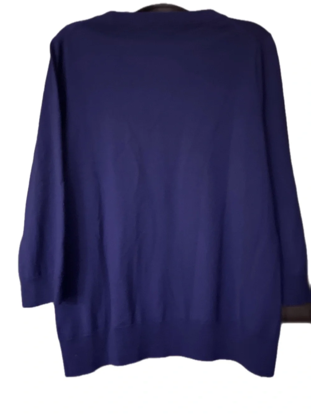 J.Crew Navy Blue Merino wool Tippe Sweater 3/4 Sleeve Size XL Classic Timeless